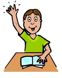 Student with Hand Up