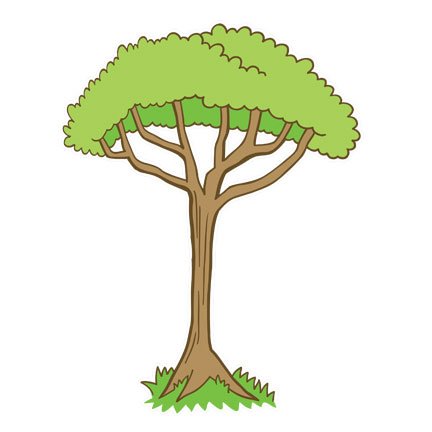 Amazon.com: HWJ01321 Cartoon Jungle Tree 2 12 Inch Vinyl Wall ...