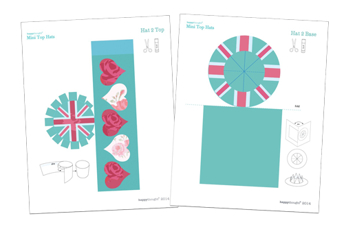 Cute union jack mini top hat. 3 DIY printable easy to make ...