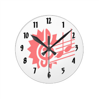 Treble Clef Wall Clocks | Zazzle