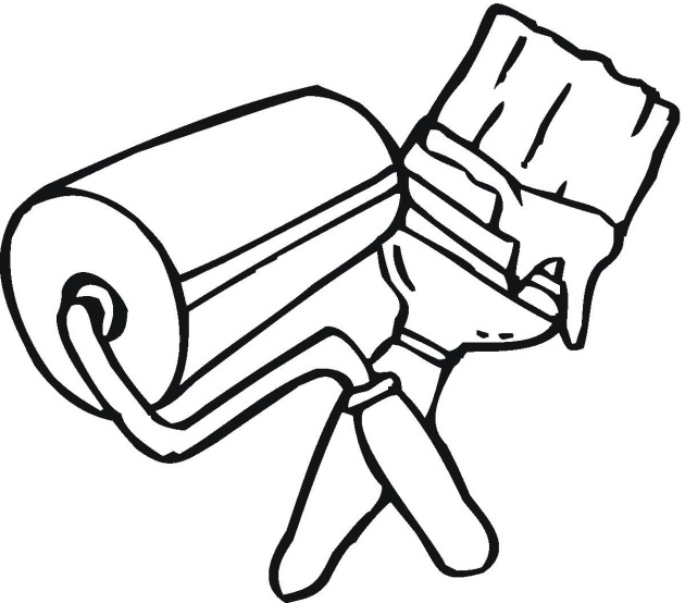 paint and paint brushes Colouring Pages (page 2)