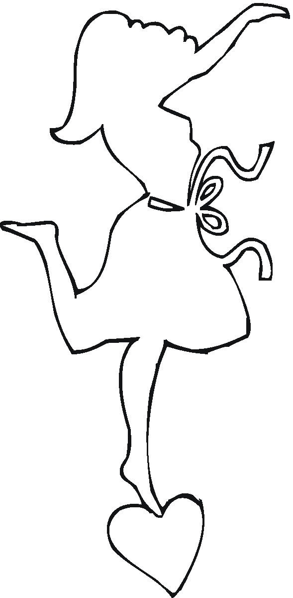 Girl in Love Outline Coloring Online | Super Coloring