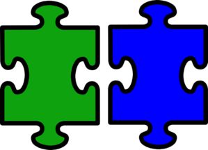 Puzzle Pieces Red And Blue Clip Art - vector clip art ...