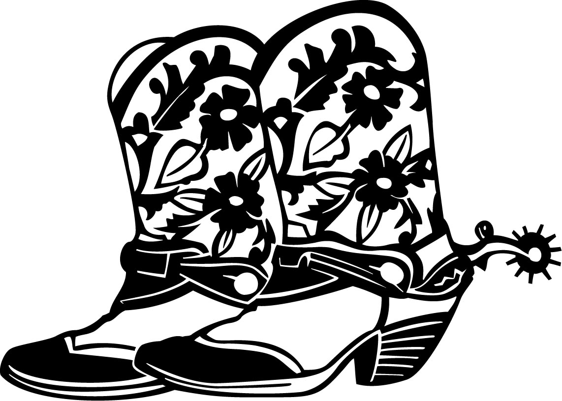 Cowboy Floral Boots - Custom Wall Graphics