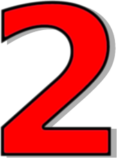 Red clipart number 2