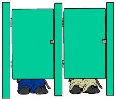 School bathroom stalls clipart