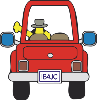 Car driving down a road clipart