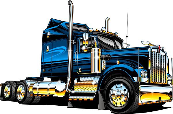 Semi truck driver clipart