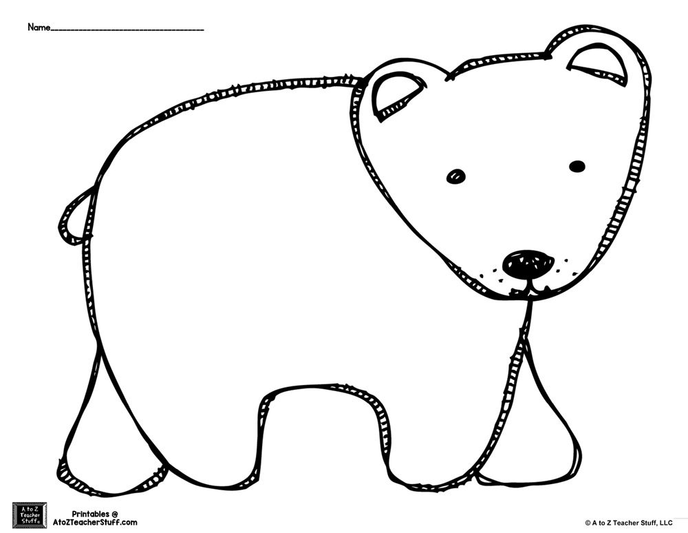 Brown Bear or Polar Bear Outline Coloring Page | A to Z Teacher ...