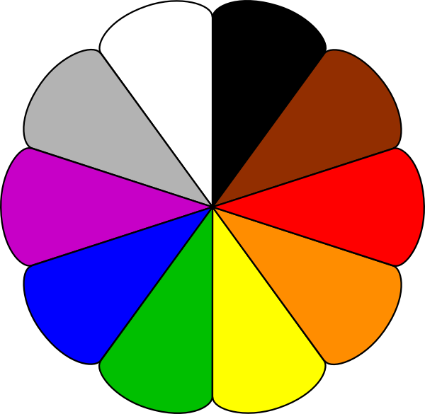 Flower Colors Clip Art - vector clip art online ...