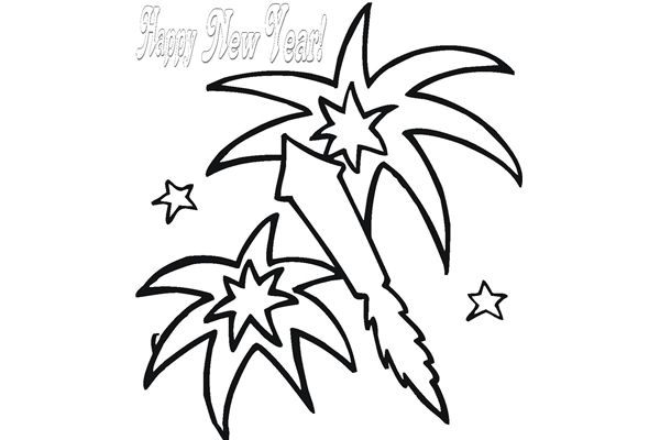 New Year Black And White Clipart