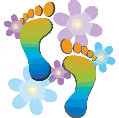 Walking feet shoes on feet clipart