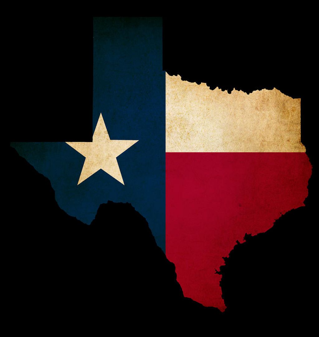 Texas State Map Outline With Grunge Effect Flag By Matthew Gibson ...