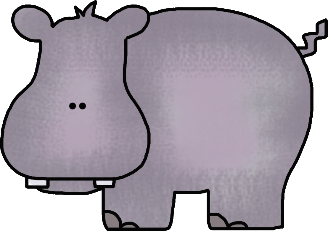 Hippo Clip Art Black And White - Free Clipart Images