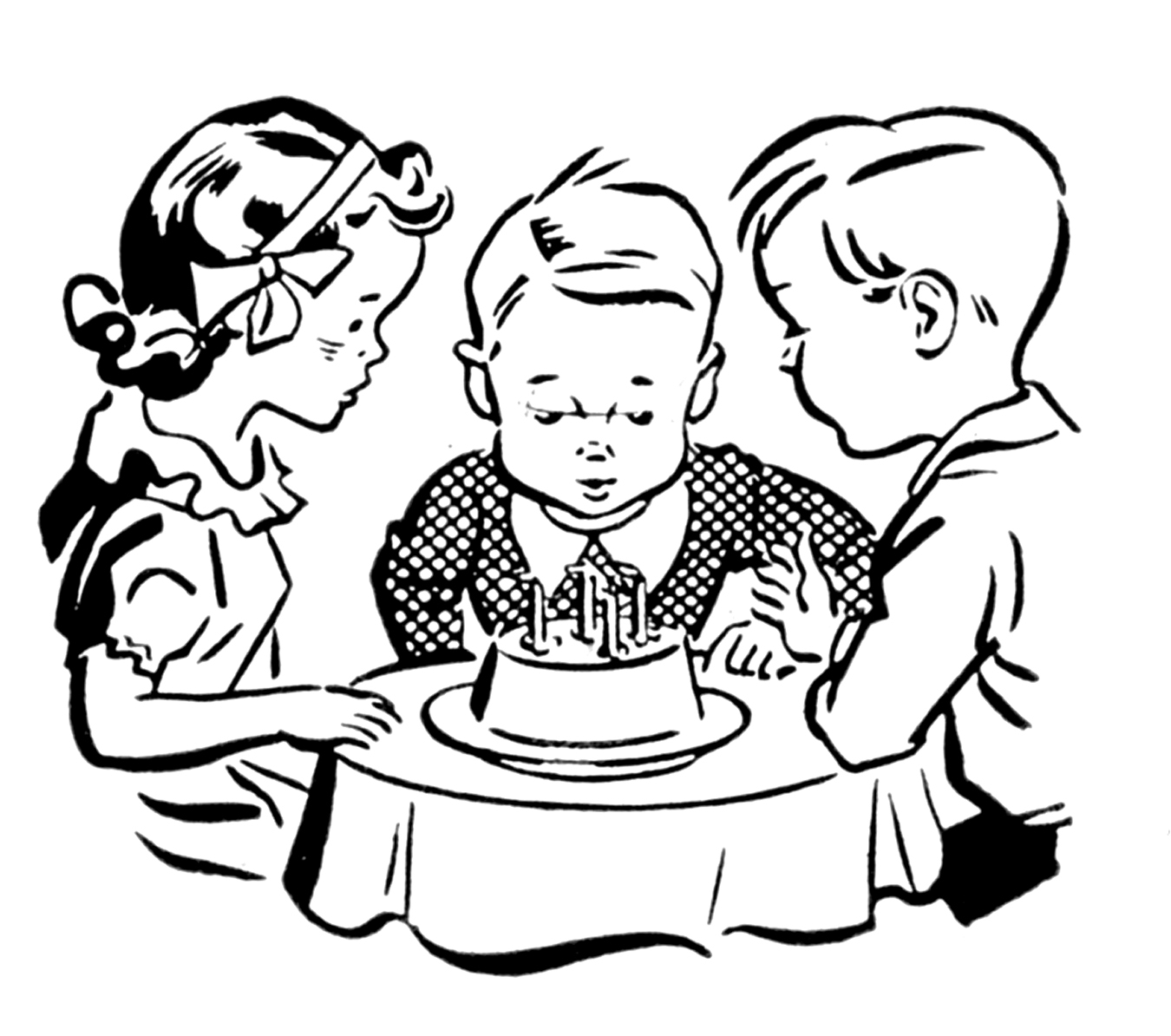 Cute birthday clipart black and white