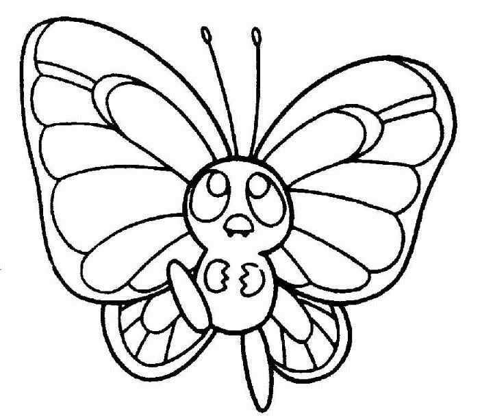 Cute Butterfly Line Drawing