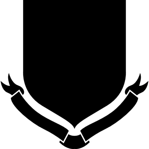 Shield shape with ribbon Icons | Free Download