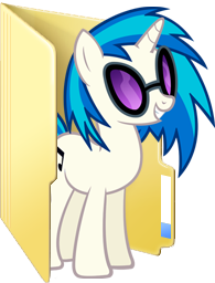 Custom Vinyl Scratch folder icon (glasses) by Blues27Xx on DeviantArt