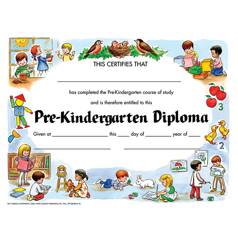 PRE-KINDERGARTEN DIPLOMA 30/PK | School Reward Certificates - H ...
