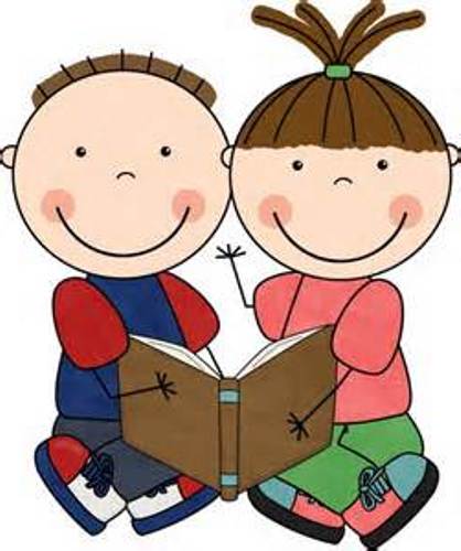 Free clip art children reading books