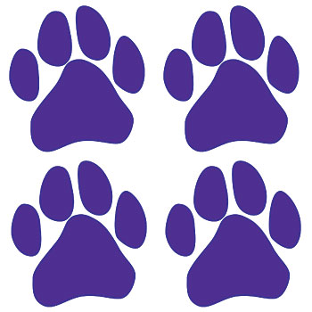Purple Spirit Paw Temporary Tattoos, Purple Pawprint Tattoos ...