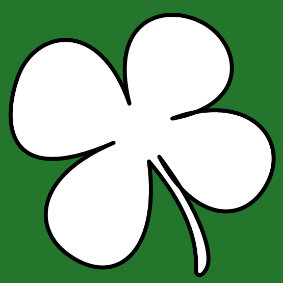 saint pattys day shamrock symbol 1 black white line flower art ...