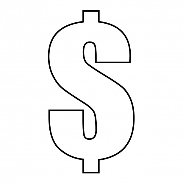 Dollar Sign Outline Szabad kép - Public Domain Pictures