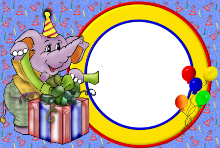 Cartoon Elephant Birthday Kids Frame | All Frame File