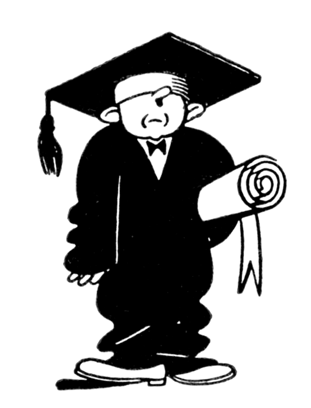 Quirky Retro Graduate Clip Art - Education - The Graphics Fairy