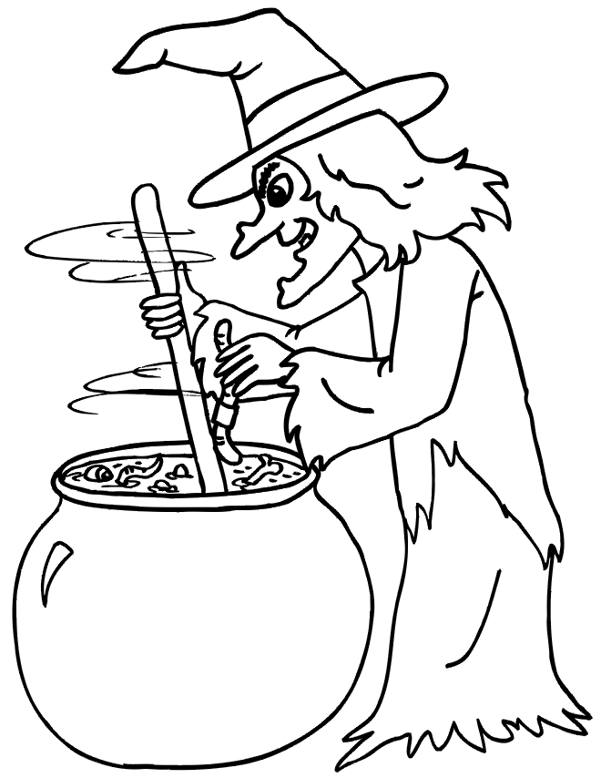 Witch Coloring Pages | Free Printables for Kids