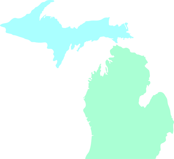 Michigan Map Clean Teal clip art - vector clip art online, royalty ...