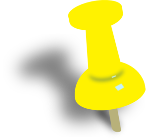 Yellowish Orange Push Pin Clip Art - vector clip art ...