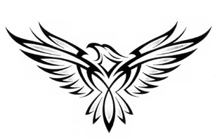 Impressive Black Tribal Eagle Tattoo Design