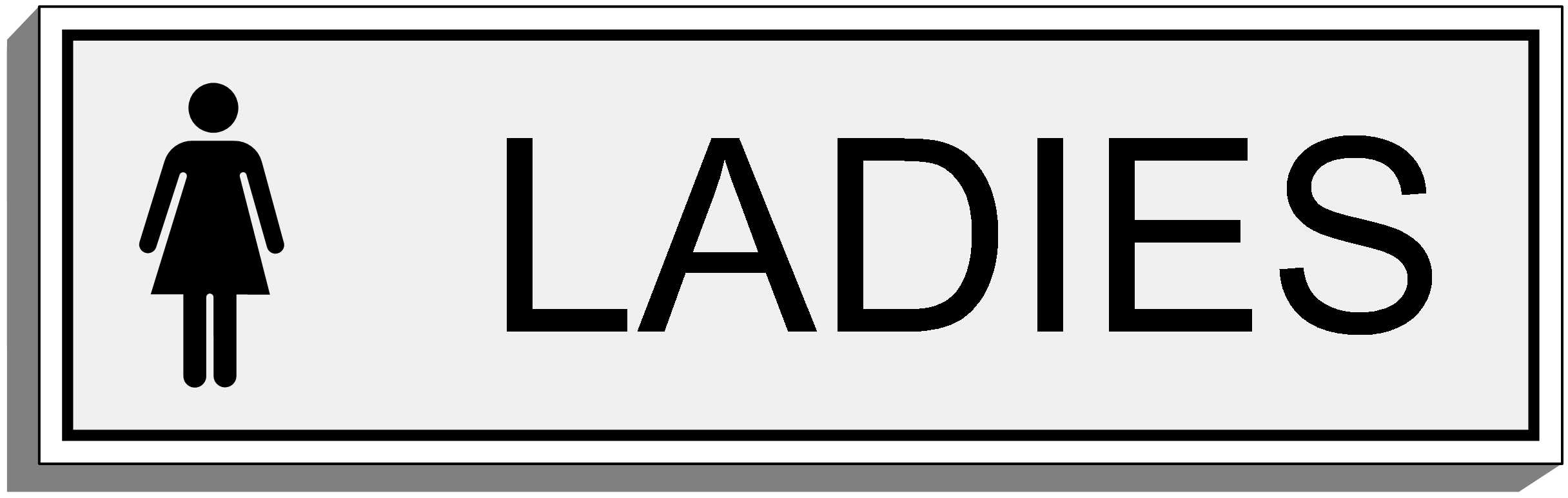 ALUMINIUM LADIES TOILET DOOR SIGN PLAQUE 5530 6CM X 30CM | Signs ...