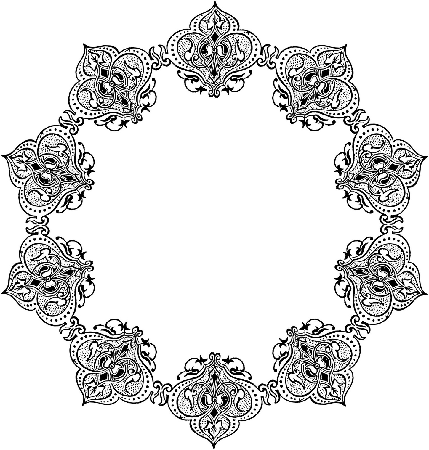 Damask Border Template Clipart - Free to use Clip Art Resource