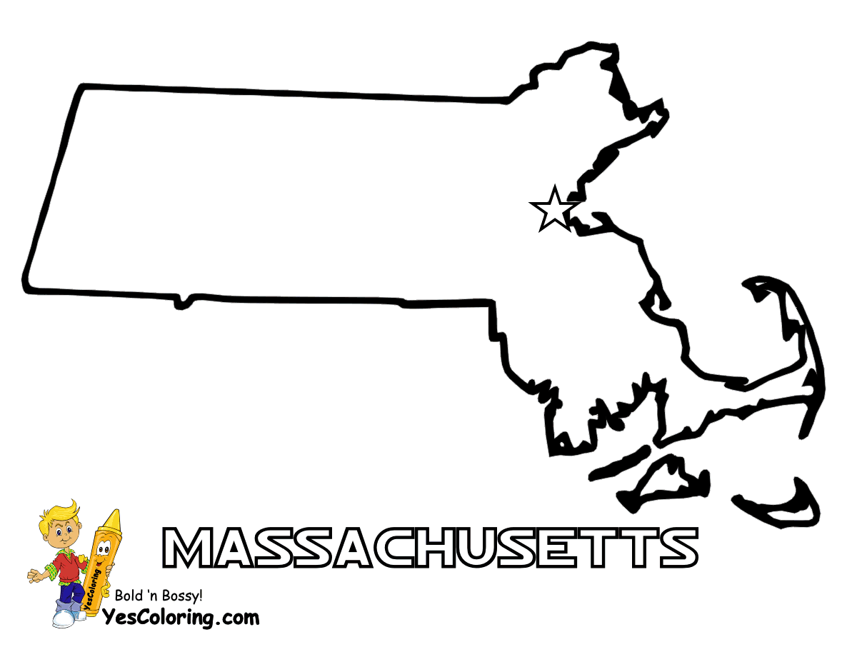 Free State Maps | Massachusetts - South Dakota | Map Outline | Map ...