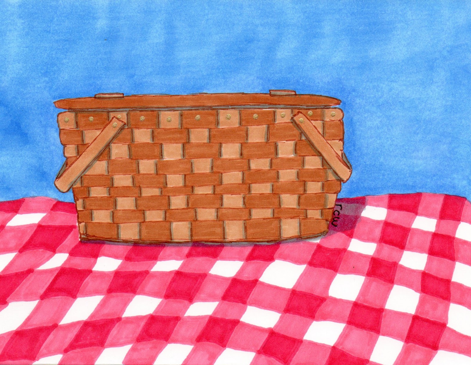 Images For - Picnic Blanket And Basket.