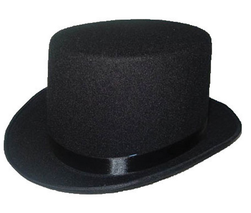 Halloween Black Felt Costume Top Hat HalloweenCostumes4u.