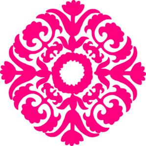 Hot Pink Damask Flourish Clip Art - vector clip art ...