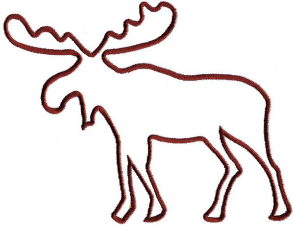 Grand Slam Designs Embroidery Design: Moose Outline 2.06 inches H ...