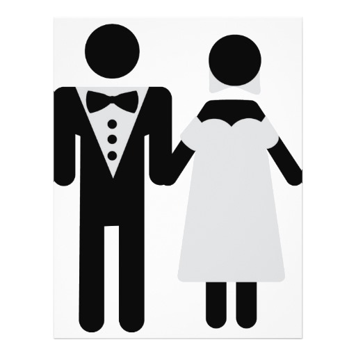 bridegroom and bride wedding icon custom flyer from Zazzle.