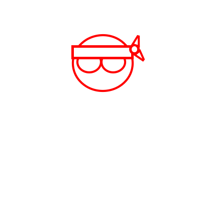 Drawing a cartoon ninja