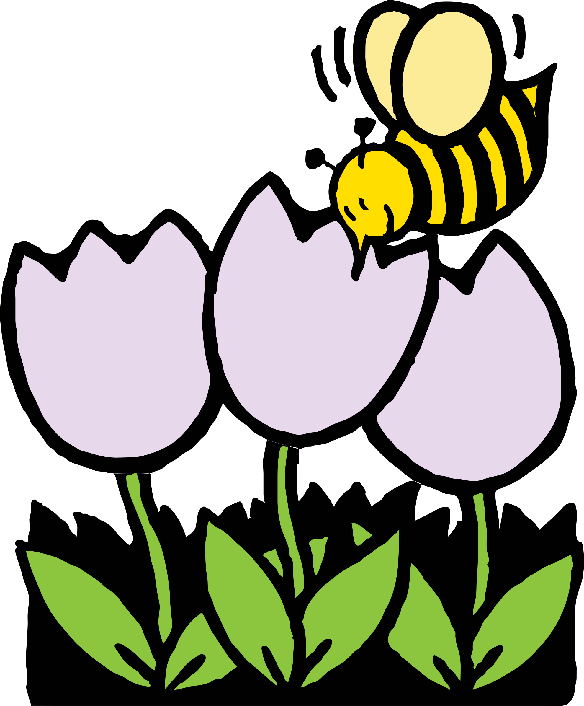 Bee And Flower Drawing - Free Clipart Images