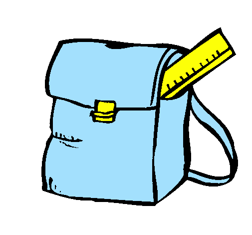 Colored page School bag painted by Dennisse