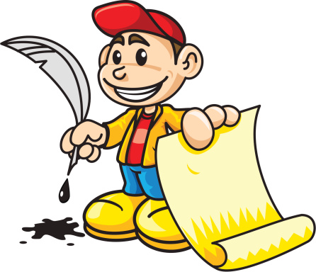 Cartoon Of The Scroll Quill Clip Art, Vector Images ...