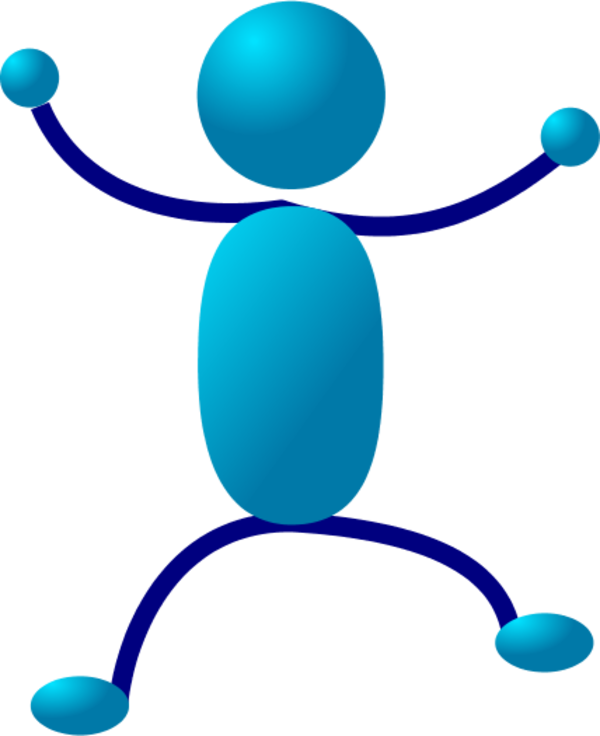 stickman waving and happy - vector Clip Art