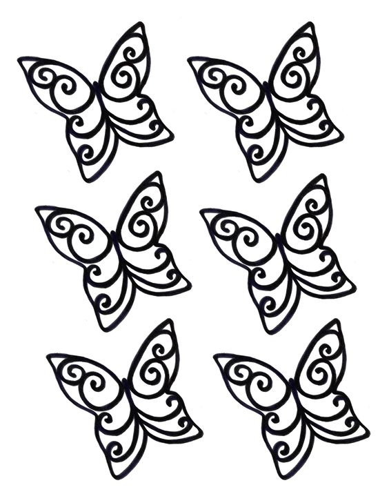 Butterfly template, Mousse and The butterfly
