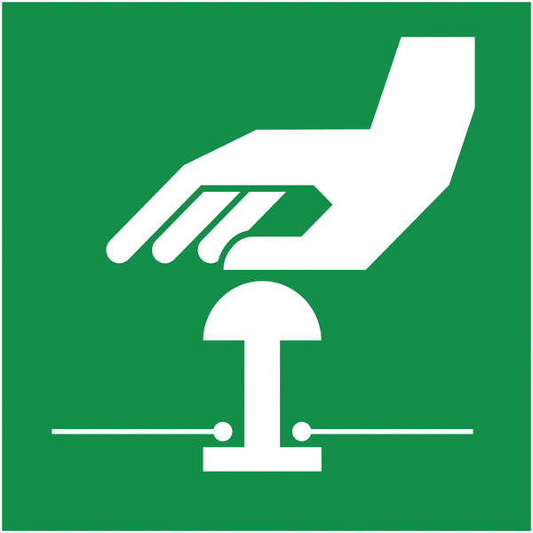 Emergency Stop Button Symbol Vinyl Labels On-a-Roll | Seton UK