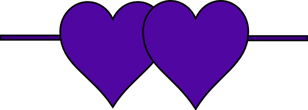 Double Hearts Line Clip Art - vector clip art online ...