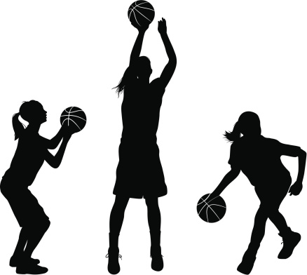 Girls basketball team clipart